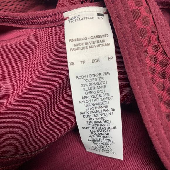 Nike Women's Maroon Training Mesh Padded Sports Racerback Bra Size XS - Picture 4 of 4